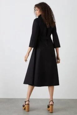 Dorothy Perkins Black Midi Shirt Dress -Perkinsdory Store bqq12193 black xl 3