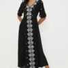Dorothy Perkins Embroidered V Neck Midi Dress