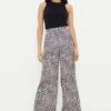 Dorothy Perkins Petite Leopard Print Straight Leg Trousers