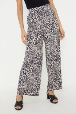 Dorothy Perkins Petite Leopard Print Straight Leg Trousers 7 Dorothy Perkins Petite Leopard Print Straight Leg Trousers -Perkinsdory Store bqq12232 animal xl 3