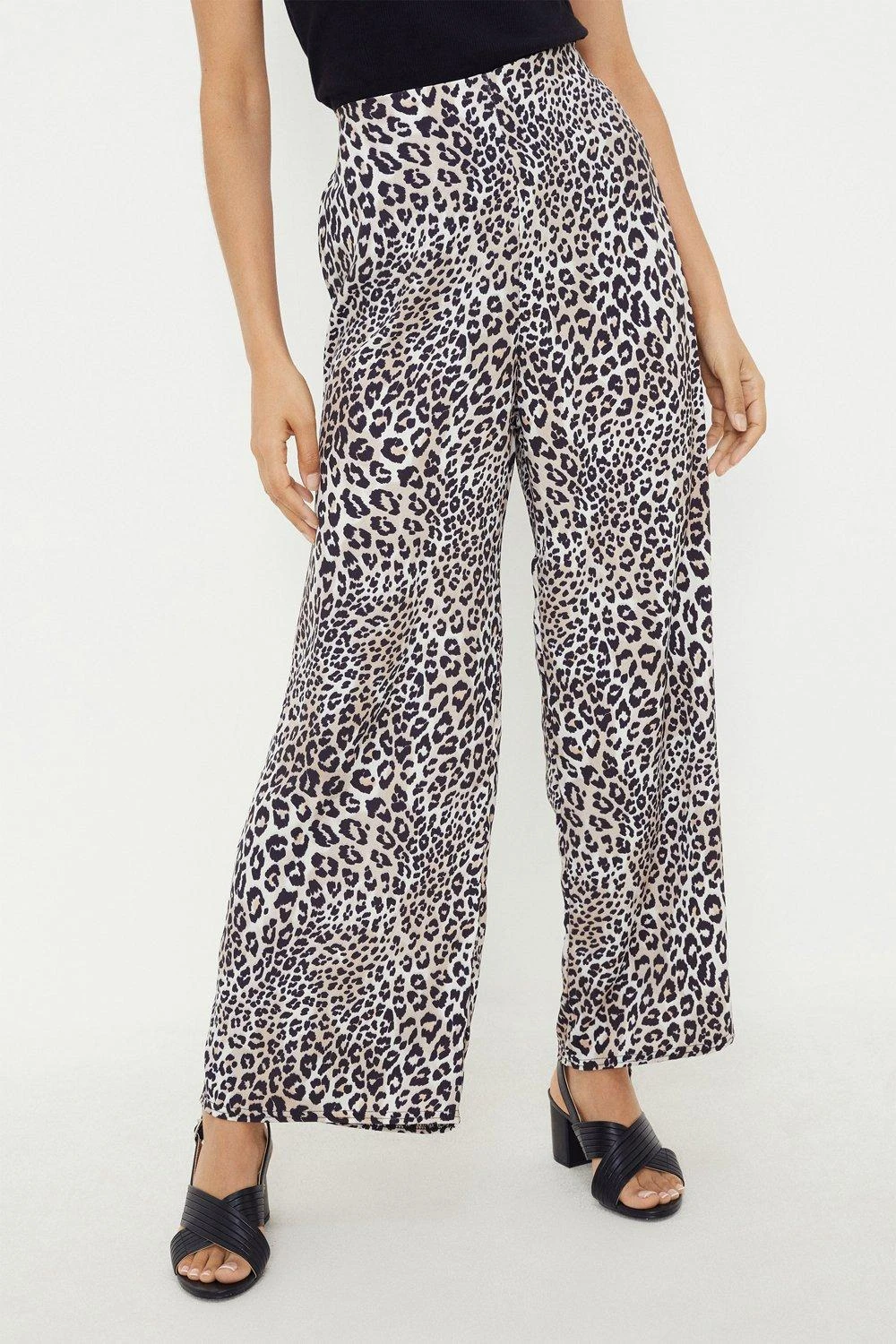 Dorothy Perkins Petite Leopard Print Straight Leg Trousers 4 Dorothy Perkins Petite Leopard Print Straight Leg Trousers - Image 4
