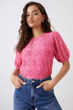 Dorothy Perkins Petite Pink Lace Top