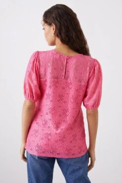 Dorothy Perkins Petite Pink Lace Top -Perkinsdory Store bqq12233 pink xl 2