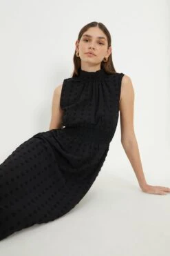 Dorothy Perkins Dobby Chiffon Halter Midi Dress