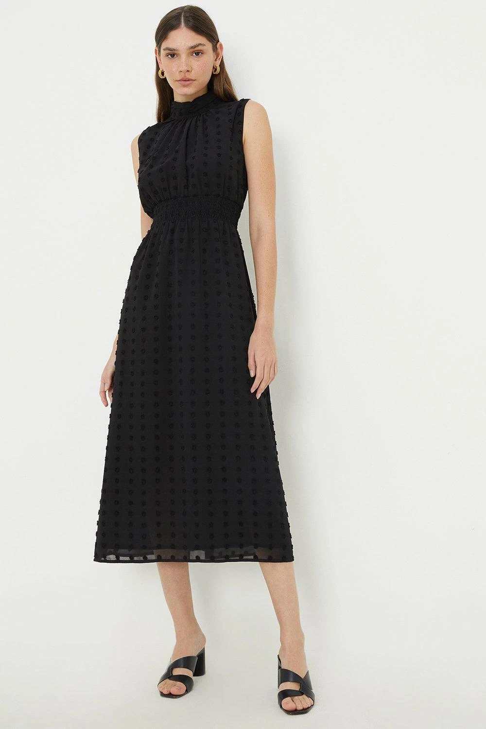 Dorothy Perkins Dobby Chiffon Halter Midi Dress 2 Dorothy Perkins Dobby Chiffon Halter Midi Dress - Image 2