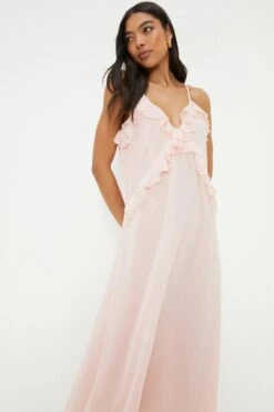 Dorothy Perkins Floral Chiffon Ruffle Strappy Midi Dress -Perkinsdory Store bqq12258 lemon xl 3