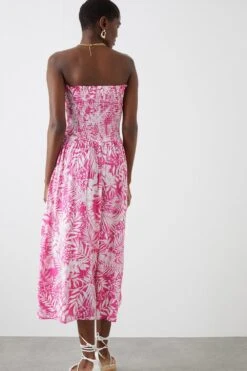 Dorothy Perkins Shirred Bandeau Midi Dress 6 Dorothy Perkins Shirred Bandeau Midi Dress -Perkinsdory Store bqq12276 pink xl 2