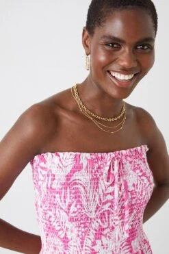 Dorothy Perkins Shirred Bandeau Midi Dress 7 Dorothy Perkins Shirred Bandeau Midi Dress -Perkinsdory Store bqq12276 pink xl 3