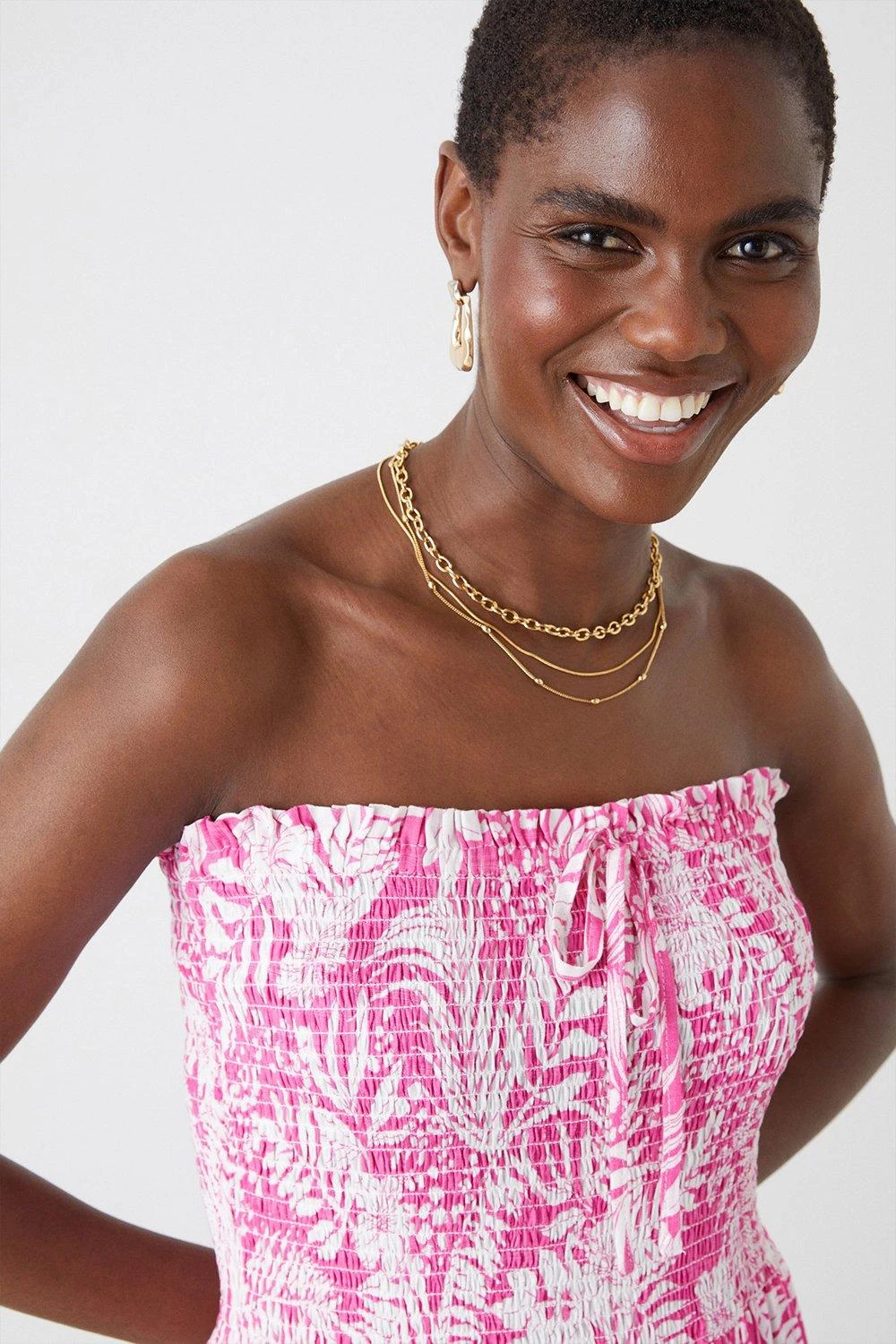 Dorothy Perkins Shirred Bandeau Midi Dress 4 Dorothy Perkins Shirred Bandeau Midi Dress - Image 4