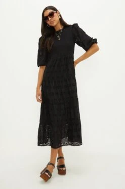 Dorothy Perkins Broderie Trim Tiered Maxi Dress