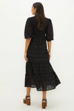 Dorothy Perkins Broderie Trim Tiered Maxi Dress -Perkinsdory Store bqq12281 black xl 2