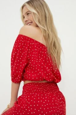 Dorothy Perkins Petite Short Sleeve Bardot Top -Perkinsdory Store bqq12340 red xl 3