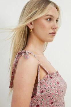 Dorothy Perkins Petite Pink Floral Strappy Mini Dress -Perkinsdory Store bqq12347 pink xl 2