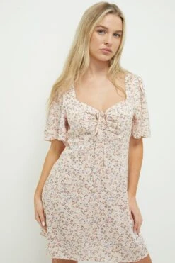 Dorothy Perkins Petite Tie Front Mini Dress -Perkinsdory Store bqq12372 pink xl 3