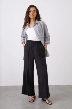 Dorothy Perkins Petite Elasticated Waist Wide Leg Trousers