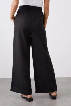 Dorothy Perkins Petite Elasticated Waist Wide Leg Trousers -Perkinsdory Store bqq12407 black xl 2