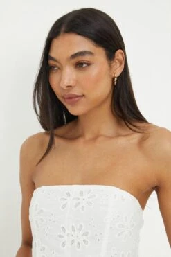 Dorothy Perkins Cutwork Bandeau Midi Dress 6 Dorothy Perkins Cutwork Bandeau Midi Dress -Perkinsdory Store bqq12449 ivory xl 2