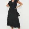 Dorothy Perkins Curve Lace Ruffle Midi Dress