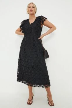 Dorothy Perkins Curve Lace Ruffle Midi Dress