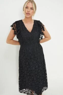 Dorothy Perkins Curve Lace Ruffle Midi Dress -Perkinsdory Store bqq12457 black xl 2