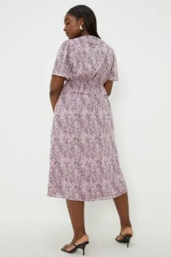 Dorothy Perkins Curve Pink Ruffle Chiffon Midi Dress -Perkinsdory Store bqq12462 pink xl 3