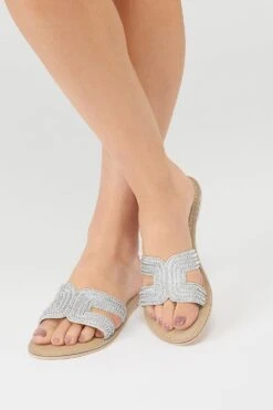 Accessorize 'Bella' Metallic Beaded Slider 7 Accessorize 'Bella' Metallic Beaded Slider -Perkinsdory Store m5045462147912 silver xl 3