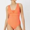 Accessorize Ribbed 'Lexi' Shaping Swimsuit