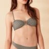 Accessorize Jacquard Pattern Bandeau Bikini Top