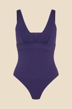 Accessorize 'Lexi' Ribbed Shaping Swimsuit -Perkinsdory Store m5045463209312 blue xl 2
