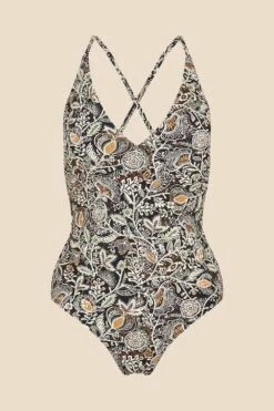 Accessorize Bohemian Floral Plunge Shaping Swimsuit 5 Accessorize Bohemian Floral Plunge Shaping Swimsuit -Perkinsdory Store m5045463215696 natural xl 2