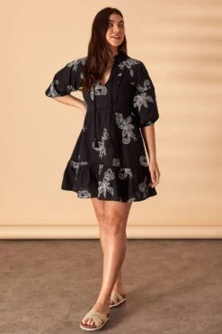 Accessorize Embroidered Tassel Mini Dress