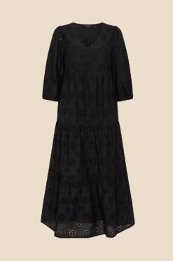 Accessorize Schiffli Midi Dress -Perkinsdory Store m5045463246263 black xl 3
