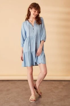 Accessorize Chambray Midi Dress