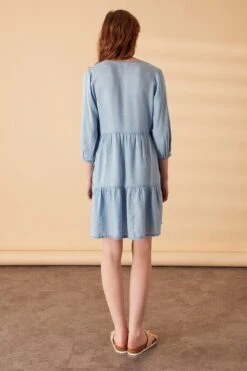 Accessorize Chambray Midi Dress -Perkinsdory Store m5045463302136 blue xl 2