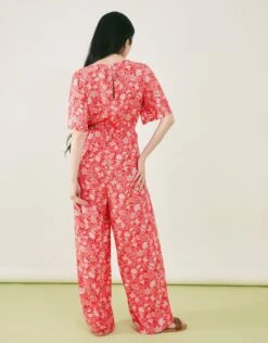 Accessorize Shell Print Wide Leg Jumpsuit -Perkinsdory Store m5045463488977 orange xl 2