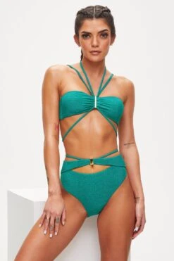 Ann Summers Fiji High Waisted Bikini Bottom -Perkinsdory Store m5050890629046 green xl 3